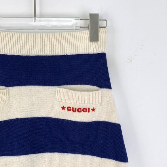 Gucci Multicolor striped logo wool knit midi skirt - Picture 3 of 6